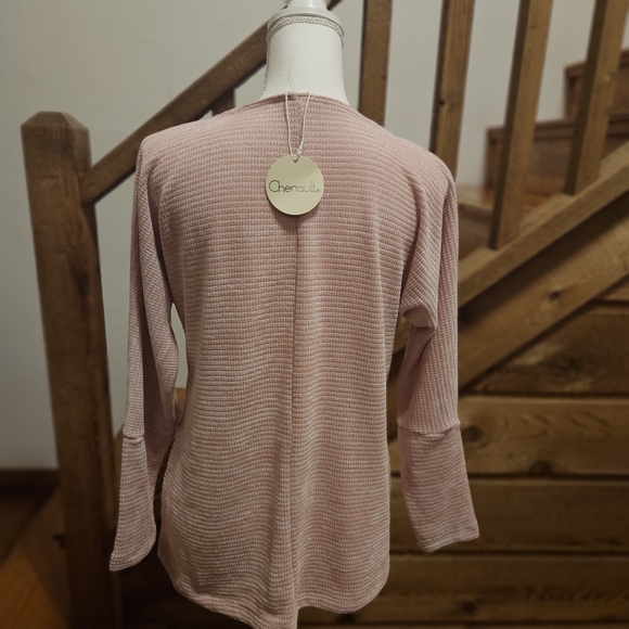 Chenault Pink Sweater with Red Sequin Heart Design - Picture 5 of 8